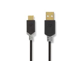 Nedis USB kábel, USB2.0, USB-A dugó - USB-C dugó, 1m (CCBW60600AT10)