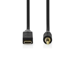 Nedis CCBW65950AT10 USB-C (USB C) dugó - 3,5 mm sztereo jack dugó kábel, aranyozott csatlakozók, 1m