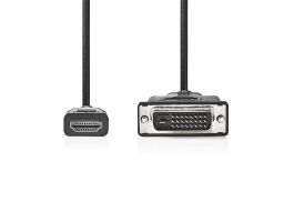 Nedis CCGL34800BK30 HDMI - DVI-D 24+1p kábel, 1080p, hossz 3m
