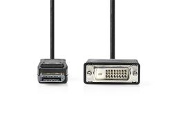 Nedis CCGL37200BK20 Displayport dugó - DVI-D 24+1-Tűs kábel 1080p, 2m