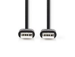 Nedis CCGL60001BK20 USB A apa - USB-A apa kábel, USB2.0, hossz: 2m