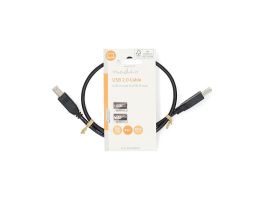 Nedis USB2.0, USB A - B kábel, 480Mbs, 10W, hossz 0,5m (CCGL60100BK05)