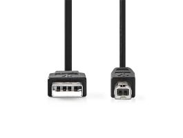 Nedis CCGL60100BK10 USB2.0, USB A - B kábel, 480Mbs, 10W, hossz 1m