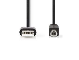 Nedis CCGL60101BK20 USB2.0, USB A - B kábel, 480Mbs, hossz 2m