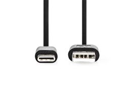 Nedis CCGL60600BK30 USB A - USB C (USB-C) kábel, USB2.0, 15W, hossz 3m