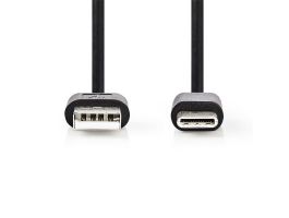 Nedis CCGL60601BK10 USB A - USB C (USB-C) kábel, 5W, hossz 1m