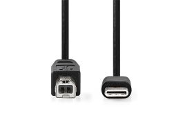 Nedis CCGL60650BK10 USB-C dugó - USB- B dugó (USB C - USB B) kábel, 480 Mbps, 1m