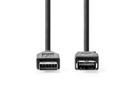 Nedis CCGL61010BK30 USB3.2 toldó / hosszabító kábel, USB 3.2 Gen 1, USB A dugó, USB-A aljzat, 5 Gbps, hossz: 3m,
