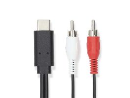 Nedis CCGL64240BK10 USB 3.2 Gen 1 | USB-C™ dugó | 2x RCA dugó | 1.00 m