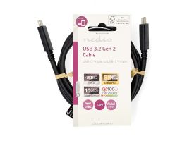 Nedis CCGL64750BK10 USB C - USB-C kábel, USB3.2 Gen 2, 240W, 20 Gbps, hossz 1m