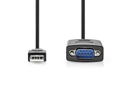 Nedis USB - RS232 kábel, 90cm (CCGW60852BK09)