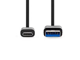Nedis CCGW61600BK10 USB 3.2 Gen 1, USB-A dugó - USB-C (USB C) dugó kábel, 60W, 1m