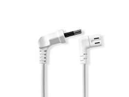 Nedis CEGL11055WT30 tápkábel, Euro Férfi | IEC-320-C7 | Szögletes | szögben balra | Nikkelezett | 3,00 m | Fehér | PVC |