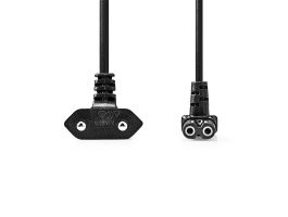 Nedis CEGL11075BK20 táp kábel IEC-320-C1, 90°-os szögben hajlított, 2m