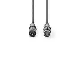Nedis  COTG15010GY100  XLR 3 tűs dugó | XLR 3 tűs aljzat, 10m