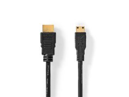 Nedis CVGL34500BK15 mini HDMI - HDMI kábel, 4K@30Hz, 10,2 Gbps, 1,5m