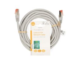 Nedis Cat6 patch kábel, szürke, aranyozott érintkezők, 10/100/1000 Mbit/s, hossz 5m, CCGL85220GY50