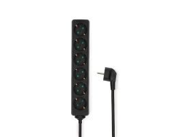 Nedis ESOC630F1BK 6 aljzatos elosztó, 3 m, 3680 W, 16 A, fekete