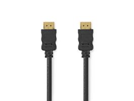 Nedis HDMI kábel CVGL34060BK10, HDMI-csatlakozó 4K@60Hz ARC 18 Gbps 1 m Kerek PVC Fekete