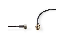Nedis SMA kábel, SMA aljzat - TS9, 50 Ohm, 0.20m, CSGB02125BK02