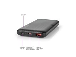 Nedis UPBKPD10000BK hordozható külső akkumulátor, powerbank 10000mAh