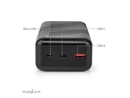 Nedis UPBKPD30000BK hordozható külső akkumulátor, powerbank 30000mAh