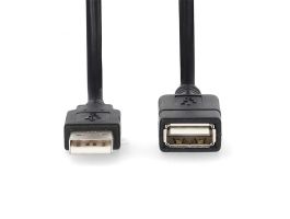 Nedis USB2.0 hosszabító kábel, hossz 1m, CCGL60010BK10