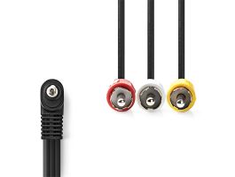 Nedis audio / video kábel, 3,5mm jack - 3x RCA, 1m, CVGL22400BK10