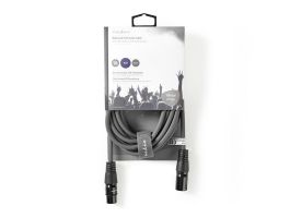 Nedis félprofi XLR audió kábel COTH15010GY50, XLR 3érintkezős dugó - aljzat, 5m, rugalmas