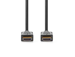 Nedis ultra HD HDMI kábel CVGL34060BK200, HDMI dugó - dugó, 4K@60Hz, ARC, 18 Gbps, aranyozott csatlakozók, hossz 20m