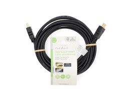 Nedis ultra HD HDMI kábel CVGL34060BK50, HDMI dugó - dugó, 4K@60Hz, ARC, 18 Gbps, aranyozott csatlakozók, hossz 5m