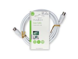 Nedis F dugó - koax dugó kábel, 75 Ohm, dupla árnyékolás, 1.5m (CSGL41800WT15)