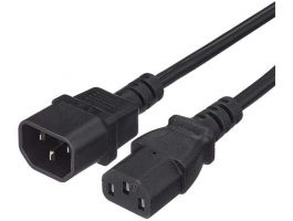 PREMIUMCORD KPS1 Tápkábel - hosszabbító kábel, C13-C14, PC, M/F, 1m fekete