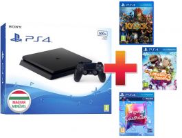 PS4 Slim 500 GB Konzol + 3 játék