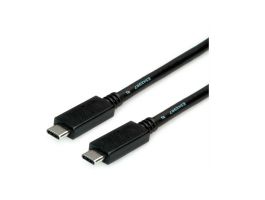 ROLINE Kábel USB 3.2 Gen 2 USB-C - USB-C, M/M, 10Gbit/s, PD (Power Delivery) 20V5A - 100W, Emark-al, 2m, fekete (11.02.9055-10)