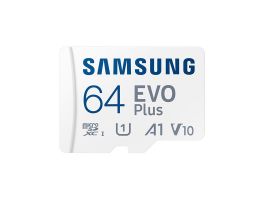 SAMSUNG EVO Plus microSD Memóriakártya (2021) 64GB, CLASS 10, UHS-1, U1, V10, A1, + Adapter, R160/W (MB-MC64SA/EU)