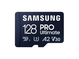SAMSUNG Memóriakártya, PRO Ultimate with Reader 128GB, Class 10, V30, A2, Grade 3 (U3), R200/W130, +Adapter