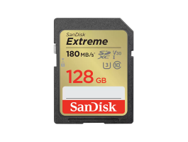 SANDISK 121580, SDXC EXTREME KÁRTYA 128GB, 180/90 MB/s , UHS-I, Class 10, U3, V30