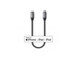 Satechi USB-C - lightning kábel (MFI), szőtt, 25cm - Space Grey (ST-TCL10M)