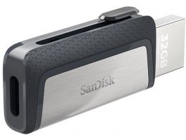 Sandisk Dual Drive Mobil Memória 32GB USB 3.1/Type C (173337) Fekete/Ezüst