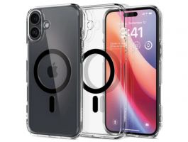 SPIGEN ULTRA HYBRID MAG műanyag telefonvédő iPhone 16-hoz (ACS08206) fekete