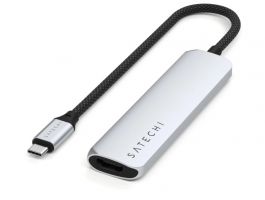 Satechi 4-in-1 USB-C Slim Multiport Adapter 4K - Silver (ST-P4SS)