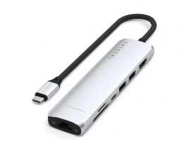 Satechi 7-in-1 USB-C Slim Multiport Adapter with Ethernet - Silver (ST-P7SS)