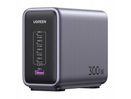 UGREEN CD333 Nexode hálózati töltő, USB + 4x USB-C, GaN, 300W + 240W USB-C kábel (fekete)