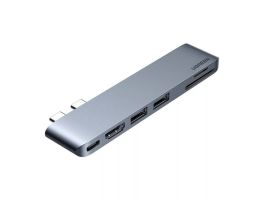 UGREEN CM380 6 az 1-ben USB-C adapter MacBook Air/Pro készülékekhez (szürke)