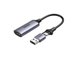 UGREEN CM489 HDMI + kártyaolvasó, 4K 60Hz, USB + USB-C