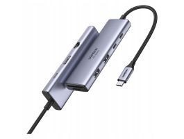 UGREEN CM498 USB-C HUB, 3x USB, HDMI, VGA, RJ45, SD/TF, PD 100W