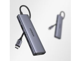 UGREEN CM511 HUB/adapter, 3x USB, USB-C, HDMI 4K 30Hz, PD 100W (szürke)
