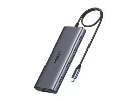 UGREEN CM639 10 az 1-ben USB-C HUB, 2x HDMI, 3x USB, USB-C, SD/TF, RJ45, 100 W PD, 8K