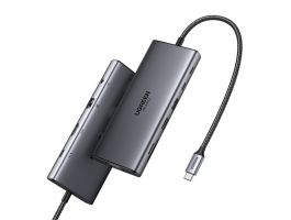 UGREEN CM639 USB-C HUB, HDMI, VGA, 2x USB-C 3.2 10Gbps, 2x USB, SD/TF, RJ45, AUX 3.5mm, PD, 4K 60 Hz
